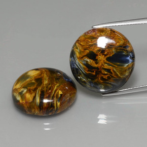 33.02 ct Multicolor Pietersite Gemstone, Pietersite Gem in Round Cabochon Shape for Sale.