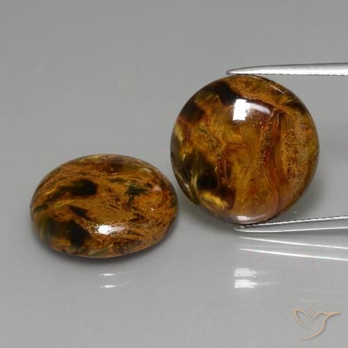 29.41ctw Natural Multicolor Pietersite, Round, Opaque