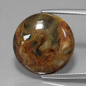 13.41 ct Multicolor Pietersite Gemstone, Pietersite Gem in Round Cabochon Shape for Sale.