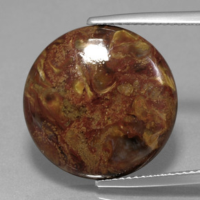 11.89 ct Multicolor Pietersite Gemstone, Pietersite Gem in Round Cabochon Shape for Sale.