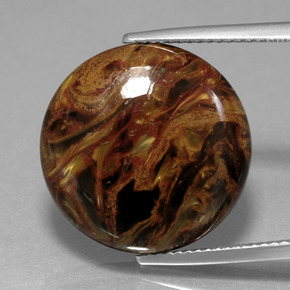 14.65 ct Multicolor Pietersite Gemstone, Pietersite Gem in Round Cabochon Shape for Sale.