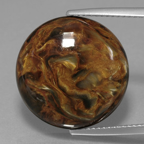 15.43 ct Multicolor Pietersite Gemstone, Pietersite Gem in Round Cabochon Shape for Sale.