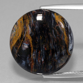 13.82 ct Multicolor Pietersite Gemstone, Pietersite Gem in Round Cabochon Shape for Sale.