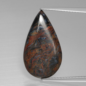 5.2ct Pear Cabochon Multicolor Pietersite for sale thumb image of 5.2ct Pear Cabochon Multicolor Pietersite (ID: 397760)