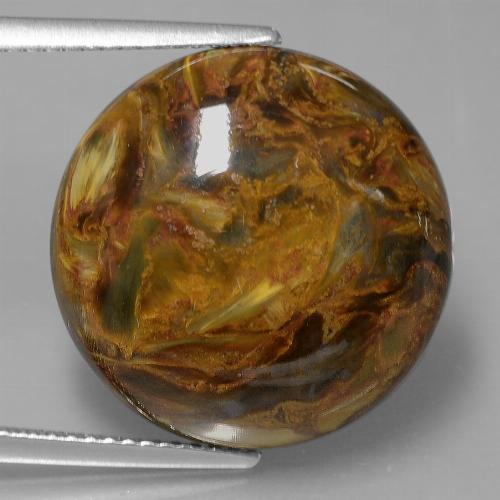 Pietersite Multicolore Tour 14,71 ct de Namibie, Dimension 18,1mm, Pierre gemme naturelle Non traité, pureté Opaque , 1 pièce Pietersite round cabochon, dureté de Mohs de 6.5 à 7 convient aux bijoux de tous les jours, pierre de sagesse, Photo A