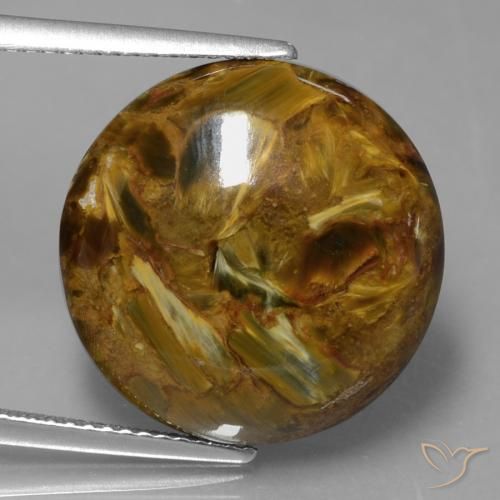 15.32ct Natural Multicolor Pietersite, Round, Opaque