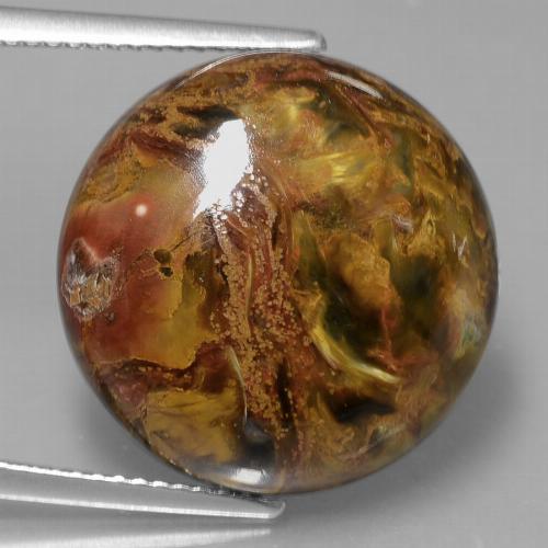 Pietersite Multicolore Tour 15,82 ct de Namibie, Dimension 18,1mm, Pierre gemme naturelle Non traité, pureté Opaque , 1 pièce Pietersite round cabochon, dureté de Mohs de 6.5 à 7 convient aux bijoux de tous les jours, pierre de sagesse, Photo A