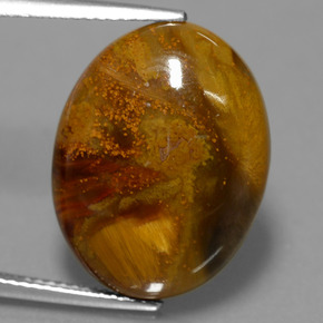 12.64 ct Multicolor Pietersite Gemstone, Pietersite Gem in Oval Cabochon Shape for Sale.