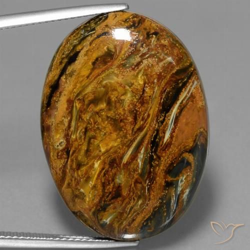 34.44ct Natural Multicolor Pietersite, Oval, Opaque