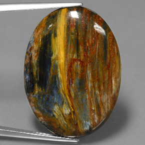 Multicolor Pietersite Gem - 22.3ct Oval Cabochon (ID: 447783)