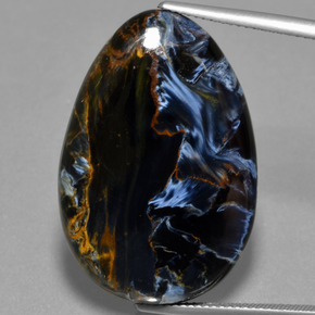 30.52 ct Multicolor Pietersite Gemstone, Pietersite Gem in Pear Cabochon Shape for Sale.