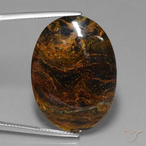Pietersite Multicolore oval cabochon 19,62 ct de Namibie, dimension 30 x 22,1mm, pierre gemme naturelle Non traité, pureté Opaque , 1 pièce Pietersite de couleur Multicolore, dureté Mohs de 6.5 à 7 convient aux bijoux de tous les jours, pierre de sagesse, Photo A
