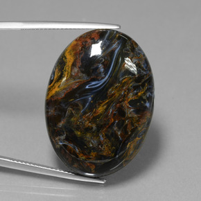 41.01 ct Multicolor Pietersite Gemstone, Pietersite Gem in Oval Cabochon Shape for Sale.