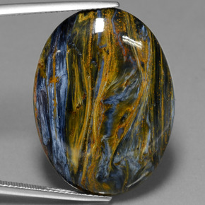 26.41 ct Multicolor Pietersite Gemstone, Pietersite Gem in Oval Cabochon Shape for Sale.