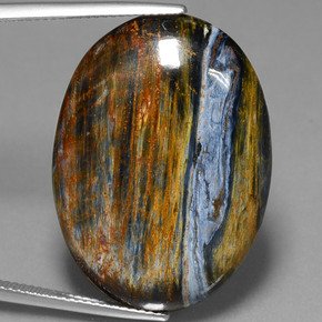 27.95 ct Multicolor Pietersite Gemstone, Pietersite Gem in Oval Cabochon Shape for Sale.