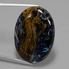 28.85 ct Multicolor Pietersite Gemstone, Pietersite Gem in Oval Cabochon Shape for Sale.