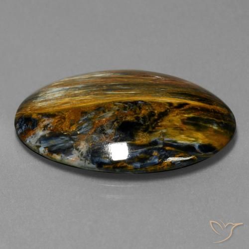 24.82 ct Multicolor Pietersite Stone, Natural Pietersite in Oval Cabochon Shape for Sale