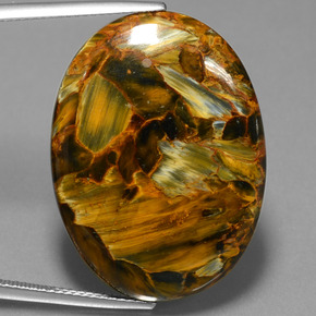 25.72 ct Multicolor Pietersite Gemstone, Pietersite Gem in Oval Cabochon Shape for Sale.