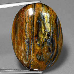 Mehrfarbig Pietersite Edelstein - 26.7ct Oval Cabochon (ID: 447923)