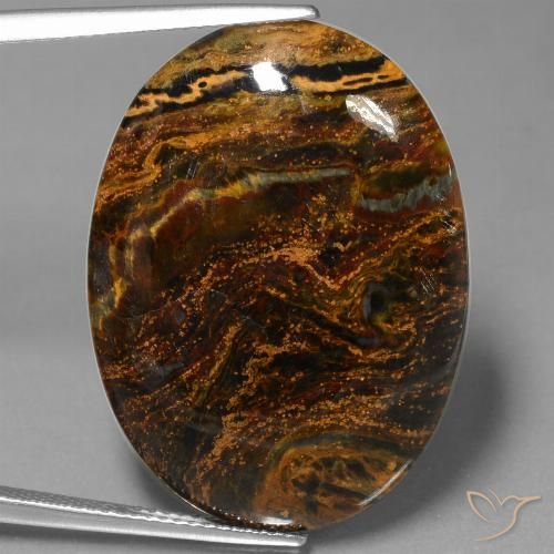 21.92 ct Oval Pietersite, 30.2 x 22.2 mm From Namibia, Photo A