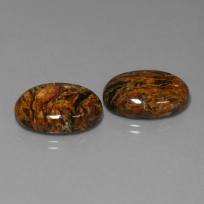 26.37 ctw Multicolor Pietersite Stones, Natural Pietersite in Oval Cabochon Shape for Sale