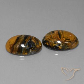 25.29 ctw Multicolor Pietersite Stones, Natural Pietersite in Oval Cabochon Shape for Sale