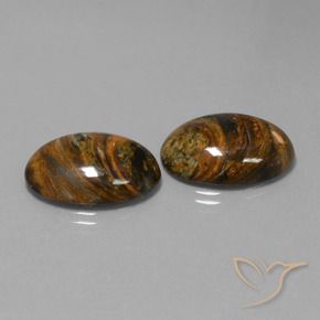 23.62 ctw Multicolor Pietersite Stones, Natural Pietersite in Oval Cabochon Shape for Sale