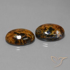 28.36 ctw Multicolor Pietersite Stones, Natural Pietersite in Oval Cabochon Shape for Sale