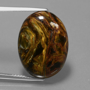 12.81 ct Multicolor Pietersite Gemstone, Pietersite Gem in Oval Cabochon Shape for Sale.