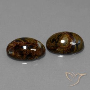 10.01 ctw Multicolor Pietersite Stones, Natural Pietersite in Oval Cabochon Shape for Sale