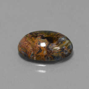 4.11 ct Multicolor Pietersite Stone, Natural Pietersite in Oval Cabochon Shape for Sale