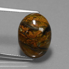 7.60 ct Multicolor Pietersite Gemstone, Pietersite Gem in Oval Cabochon Shape for Sale.