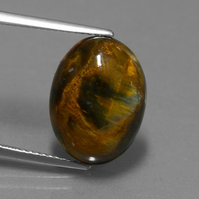 7.40 ct Multicolor Pietersite Gemstone, Pietersite Gem in Oval Cabochon Shape for Sale.