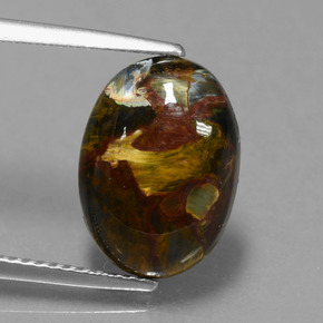 4.21 ct Multicolor Pietersite Gemstone, Pietersite Gem in Oval Cabochon Shape for Sale.