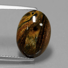 3.99 ct Multicolor Pietersite Gemstone, Pietersite Gem in Oval Cabochon Shape for Sale.