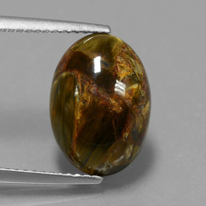 4.48 ct Multicolor Pietersite Gemstone, Pietersite Gem in Oval Cabochon Shape for Sale.