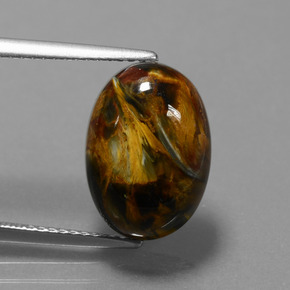 6.15 ct Multicolor Pietersite Gemstone, Pietersite Gem in Oval Cabochon Shape for Sale.