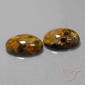 9.70 ctw Multicolor Pietersite Stones, Natural Pietersite in Oval Cabochon Shape for Sale