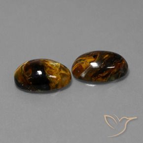 9.80 ctw Multicolor Pietersite Stones, Natural Pietersite in Oval Cabochon Shape for Sale