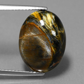 6.62 ct Multicolor Pietersite Gemstone, Pietersite Gem in Oval Cabochon Shape for Sale.