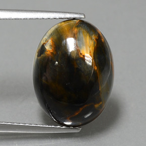 7.07 ct Multicolor Pietersite Gemstone, Pietersite Gem in Oval Cabochon Shape for Sale.