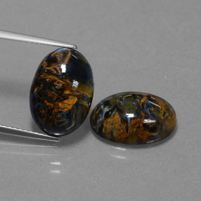 9.26 ctw Multicolor Pietersite Gemstones, Pietersite Gems in Oval Cabochon Shape for Sale.