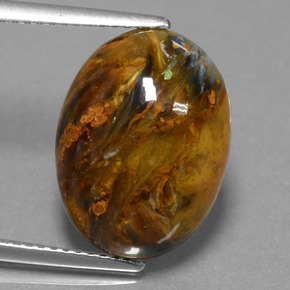 7.10 ct Multicolor Pietersite Gemstone, Pietersite Gem in Oval Cabochon Shape for Sale.