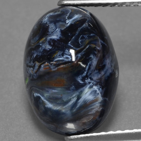 5.89 ct Multicolor Pietersite Gemstone, Pietersite Gem in Oval Cabochon Shape for Sale.