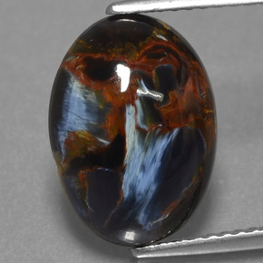 4.81 ct Multicolor Pietersite Gemstone, Pietersite Gem in Oval Cabochon Shape for Sale.