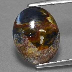 3.48 ct Multicolor Pietersite Gemstone, Pietersite Gem in Oval Cabochon Shape for Sale.