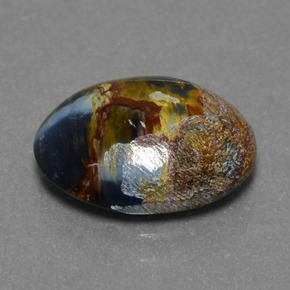 3.48 ct Multicolor Pietersite Stone, Natural Pietersite in Oval Cabochon Shape for Sale