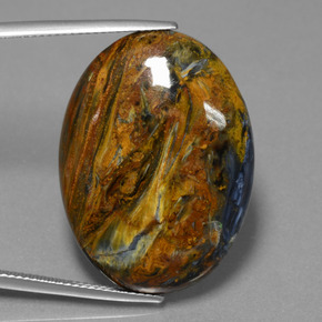 32.35 ct Multicolor Pietersite Gemstone, Pietersite Gem in Oval Cabochon Shape for Sale.