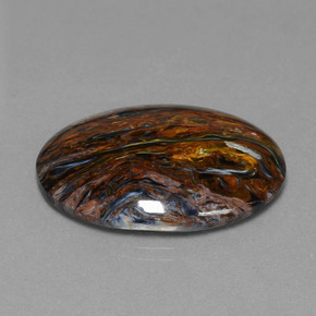 24.57 ct Multicolor Pietersite Stone, Natural Pietersite in Oval Cabochon Shape for Sale