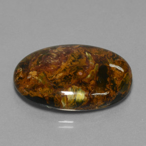 37.98 ct Multicolor Pietersite Stone, Natural Pietersite in Oval Cabochon Shape for Sale